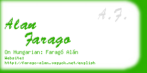 alan farago business card