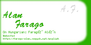 alan farago business card